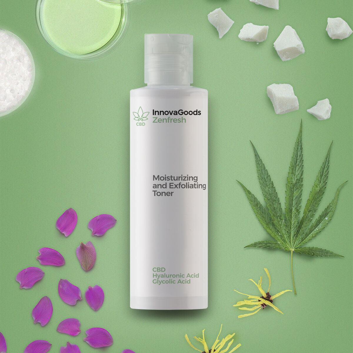 Feuchtigkeitsspendendes Gesichtswasser mit Peeling-Effekt CBD Zenfresh InnovaGoods 150 ml - AWK Flagship