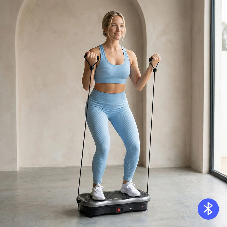 Vivflow Vibrationsplattform mit Bändern und Fernbedienung