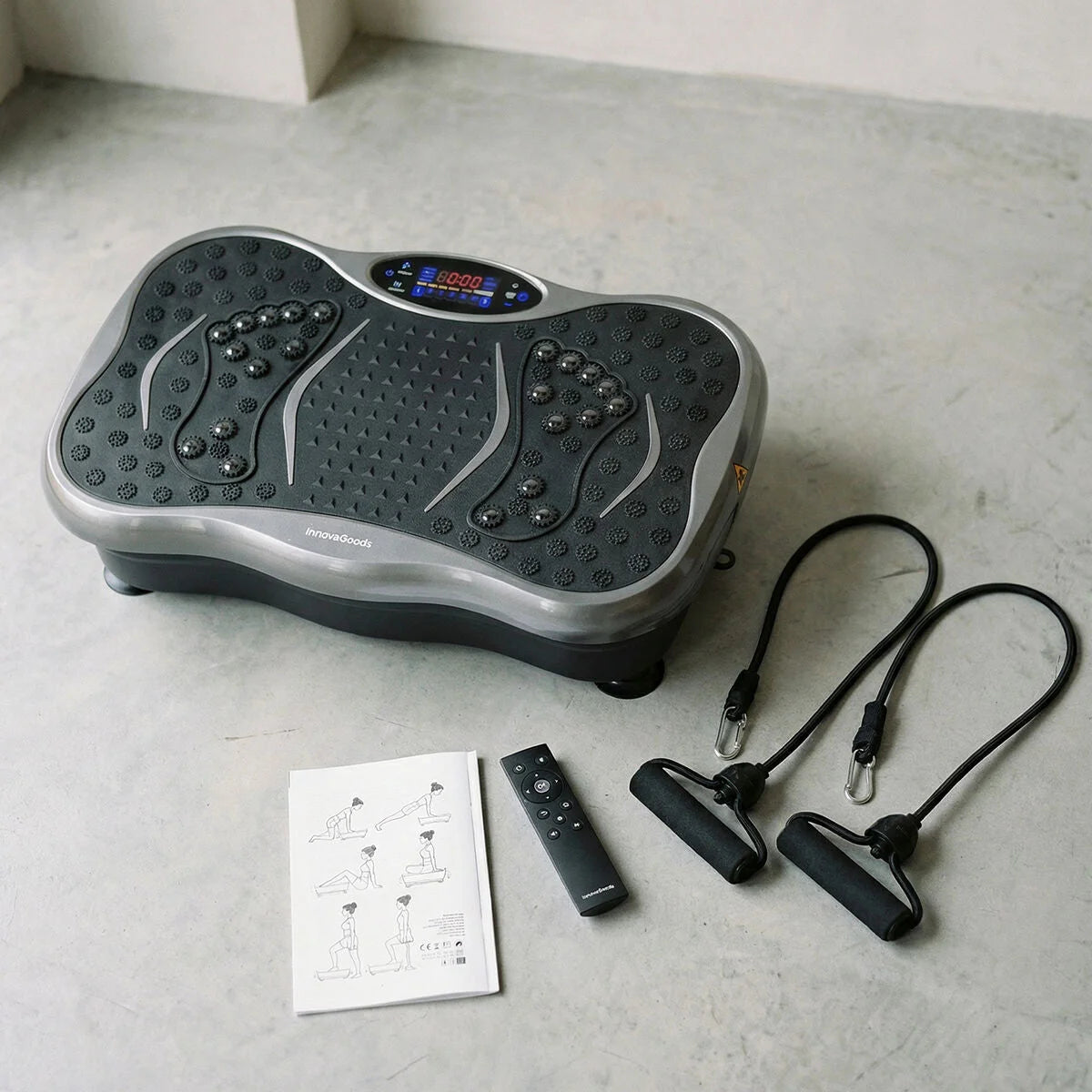Vibrationsplattform mit Lautsprecher, Widerstandsbändern und Fernbedienung Vivflow – Produktansicht 2