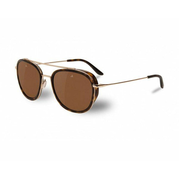 Tortoiseshell Aviator Sonnenbrille mit braunen Polycarbonat-Gläsern und UV-Schutz