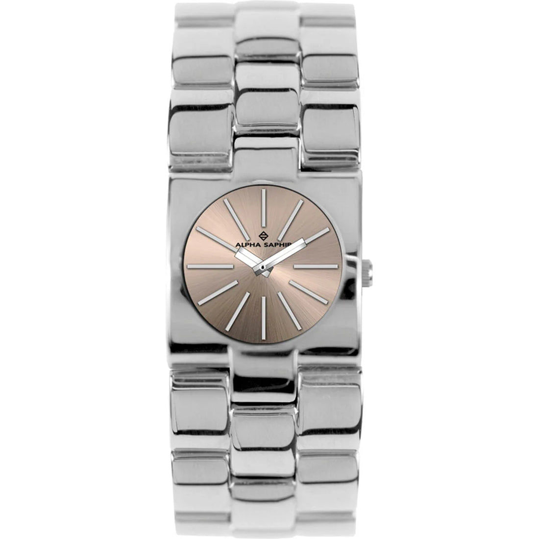 Unisex-Uhr Alpha Saphir 271K – Beige und Silber, 22 mm – Detailansicht 2