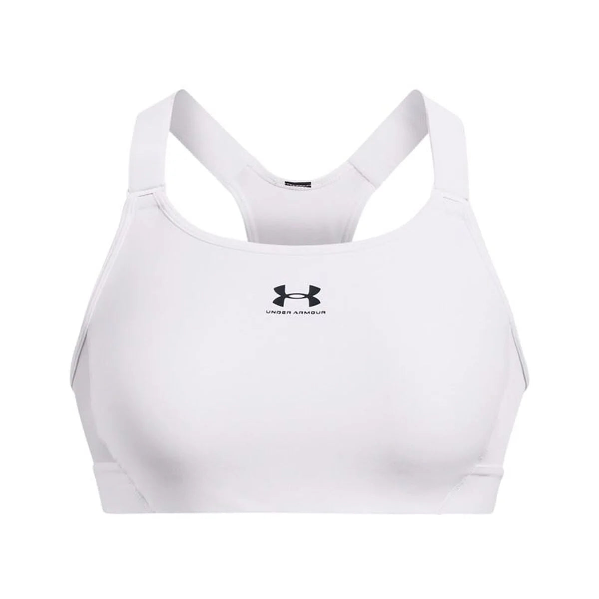 Weißer Under Armour HeatGear Sport-BH in Vorderansicht