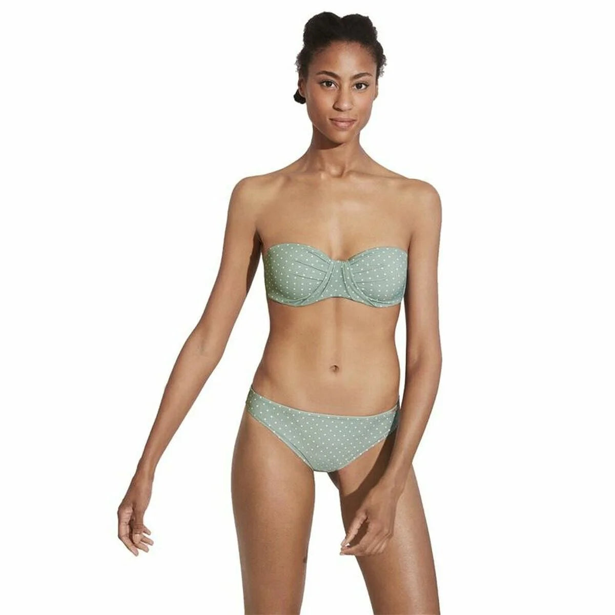 Damen-Bikinihose Ysabel Mora Grün gepunktet – Produktansicht 3