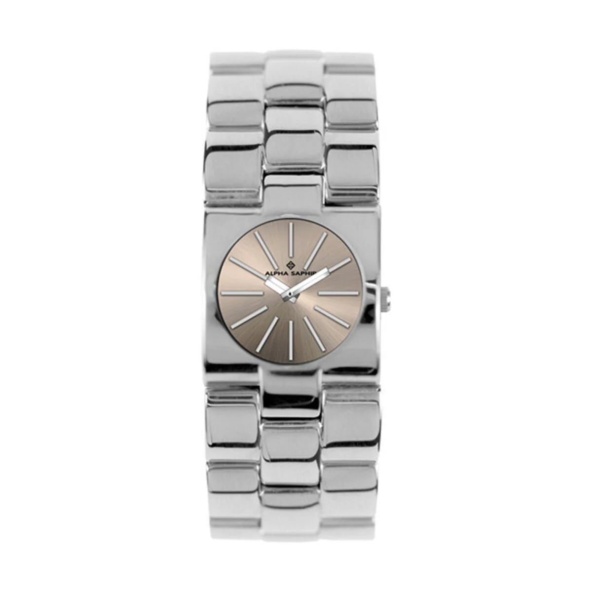 Unisex-Uhr Alpha Saphir 271K – Beige und Silber, 22 mm