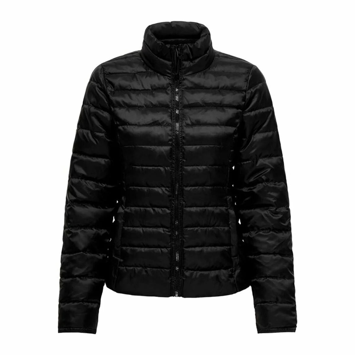 Schwarze Only Onltahoe Damen-Steppjacke von vorn