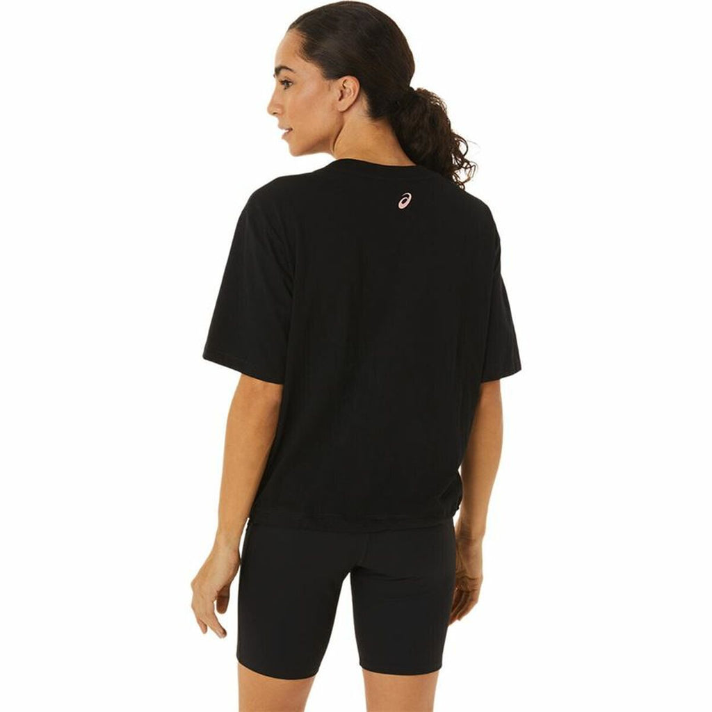 Asics Damen Kurzarm-T-Shirt Schwarz – Atmungsaktiv - Sport & Freizeit