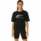 Asics Damen Kurzarm-T-Shirt Schwarz – Atmungsaktiv - Sport & Freizeit