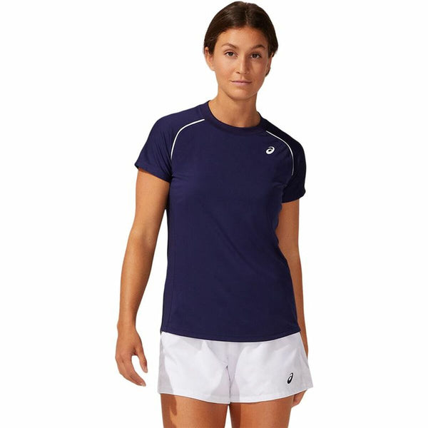 Asics Kurzarm-T-Shirt Damen Blau - Atmungsaktives Material - Sport & Freizeit