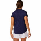 Asics Kurzarm-T-Shirt Damen Blau - Atmungsaktives Material - Sport & Freizeit