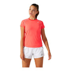 Asics Kurzarm-T-Shirt Damen Orange Koralle aus Polyester - Sport & Freizeit