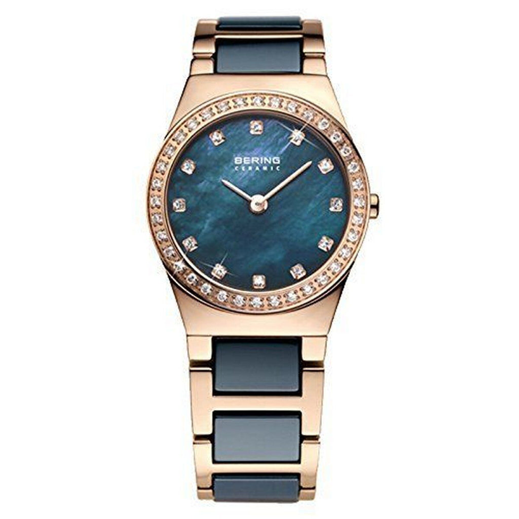 Bering Damenuhr Armbanduhr Elegant Blau 26 mm