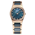 Bering Damenuhr Armbanduhr Elegant Blau 26 mm