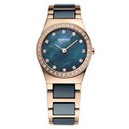 Bering Damenuhr Armbanduhr Elegant Blau 26 mm