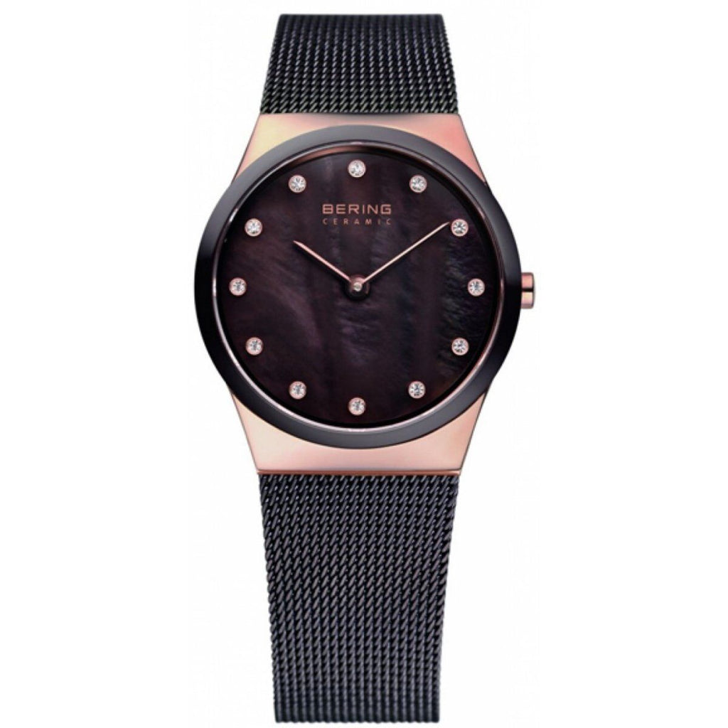 Bering Damenuhr – Elegantes Design in Rosa und Braun