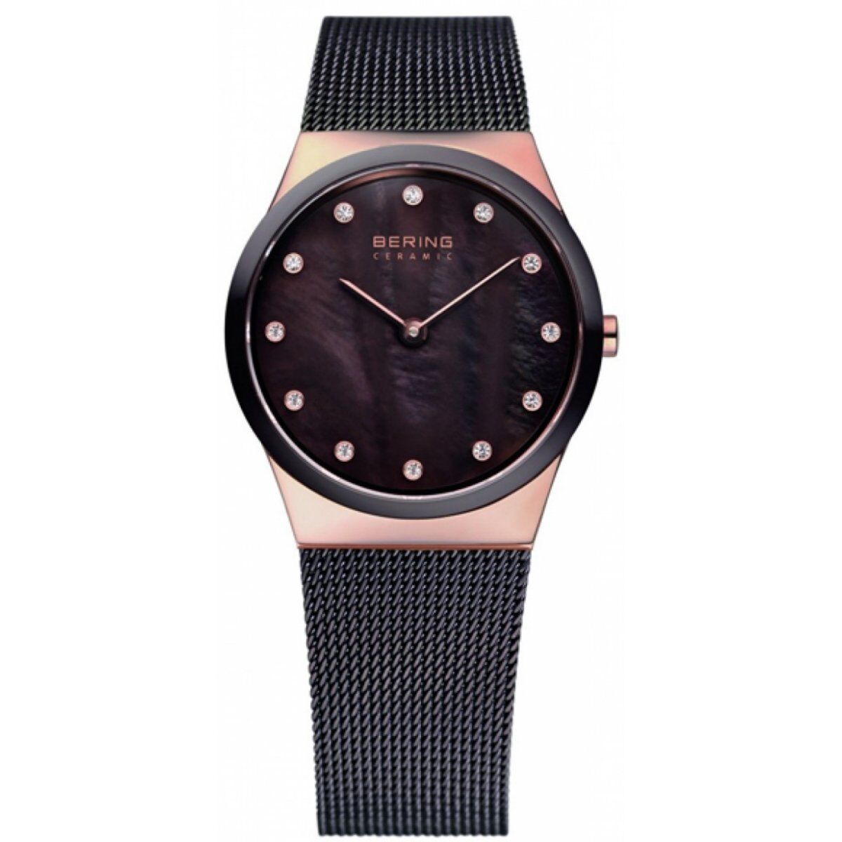 Bering Damenuhr – Elegantes Design in Rosa und Braun