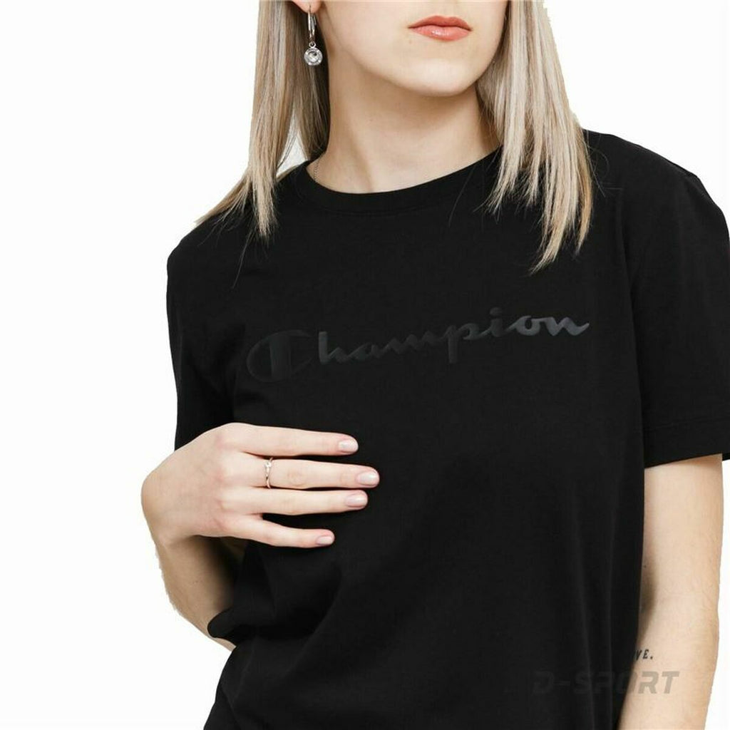 Champion Damen Kurzarm-T-Shirt Schwarz für Komfort - Sport & Freizeit