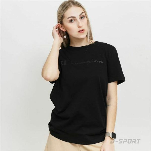 Champion Damen Kurzarm-T-Shirt Schwarz für Komfort - Sport & Freizeit