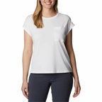 Columbia Damen Kurzarm-T-Shirt Weiß – Atmungsaktiv - Sport & Freizeit