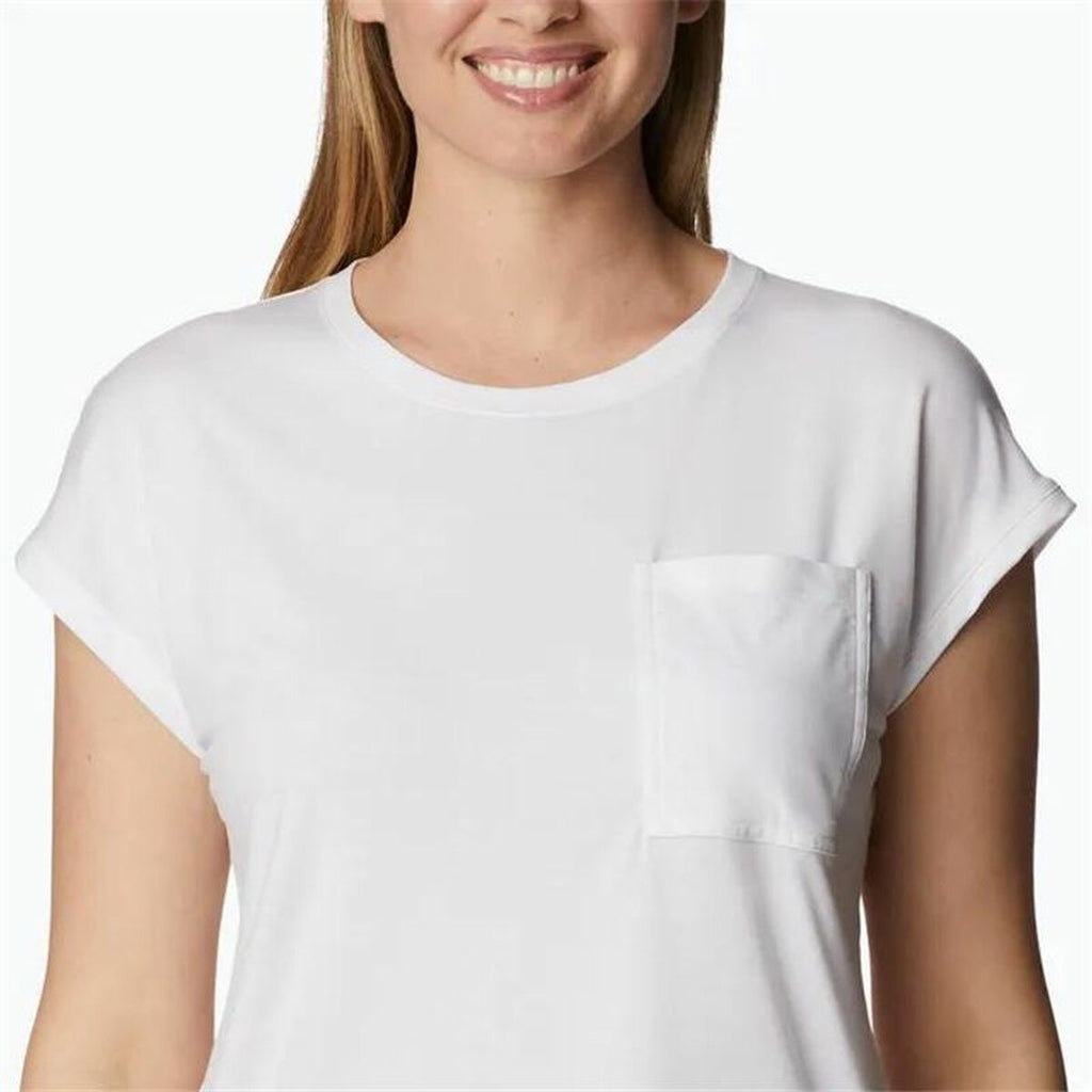 Columbia Damen Kurzarm-T-Shirt Weiß – Atmungsaktiv - Sport & Freizeit