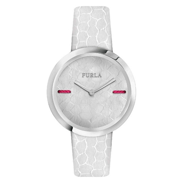 Damenuhr Weiss Lederband Edelstahl elegant Furla - Mode & Accessoires