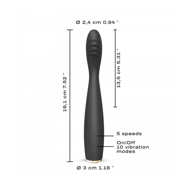Dorcel Schwarz Vibrator – Aufladbar luxuriös vielseitig - Erotik Shop