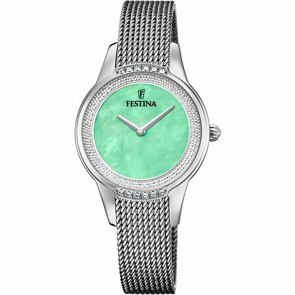 Festina Damenuhr Edelstahl Armbanduhr Silber - Mode & Accessoires