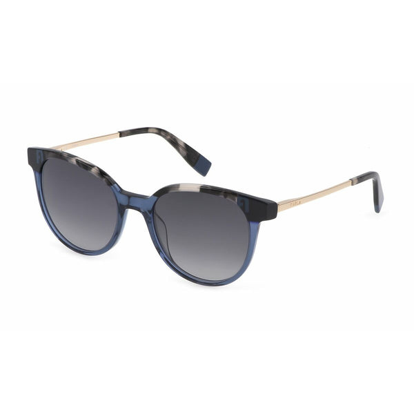 Furla Damen Sonnenbrille Azetat Blau mit UV-Schutz - Mode & Accessoires