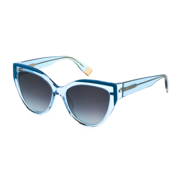 Furla Damensonnenbrille Azetat Blau UV400 55 mm - Mode & Accessoires