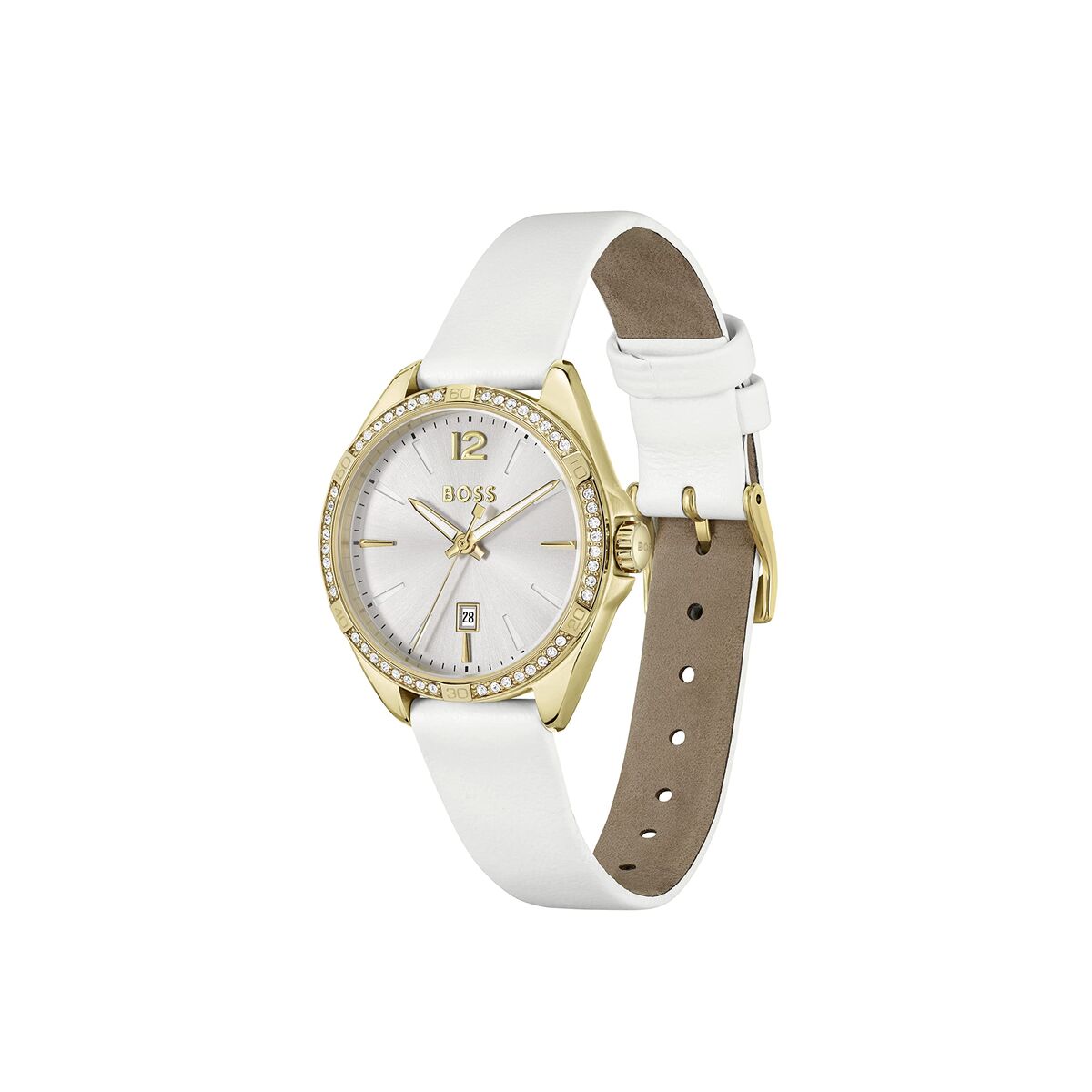 Hugo Boss Damenuhr Edelstahl Weiß Gold – Elegantes Design