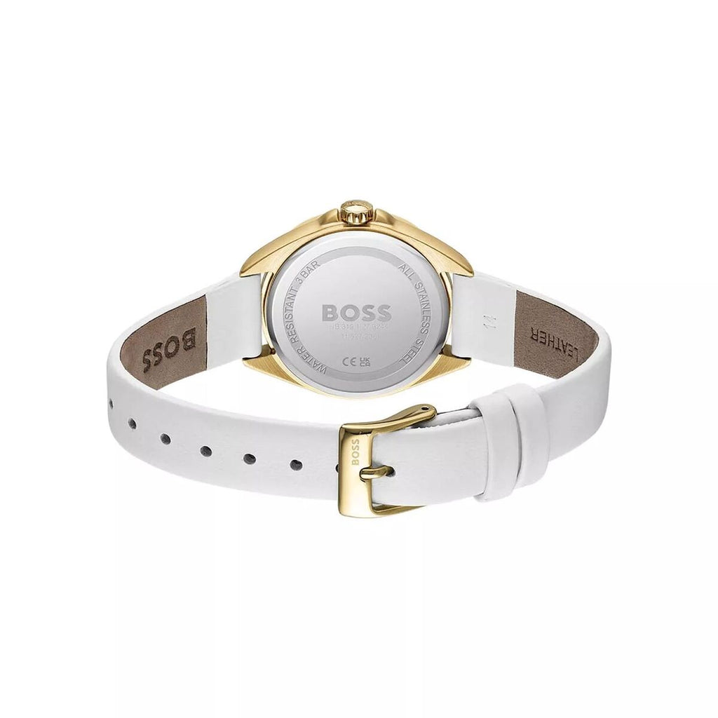Hugo Boss Damenuhr Edelstahl Weiß Gold – Elegantes Design