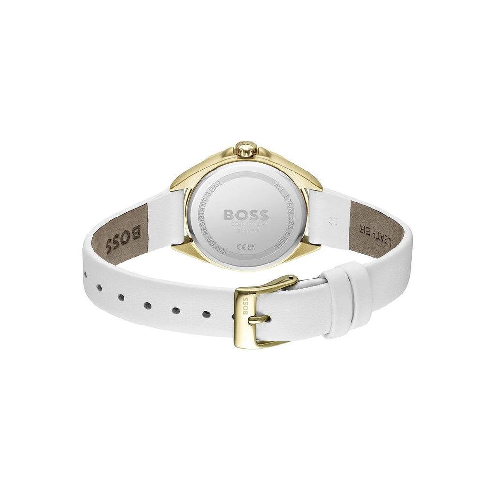 Hugo Boss Damenuhr Edelstahl Weiß Gold – Elegantes Design