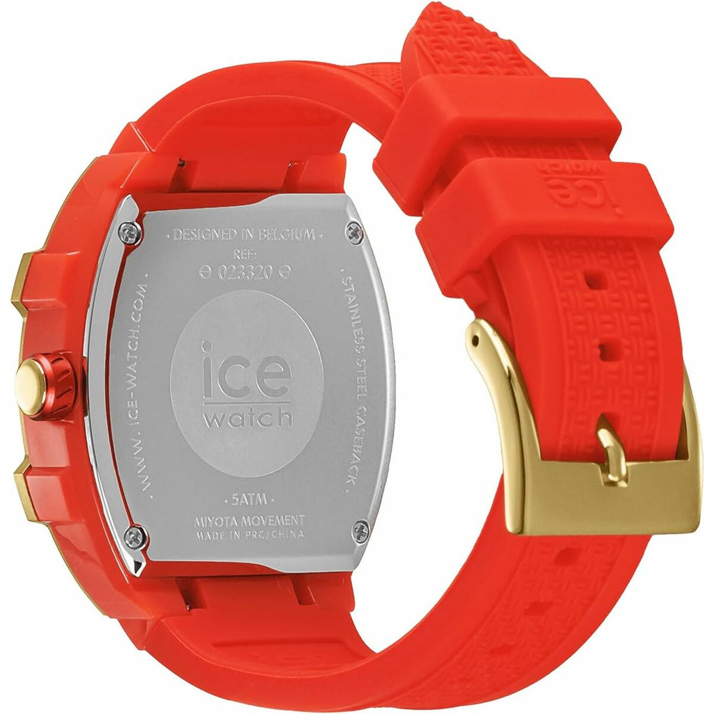 Ice Damenuhr 023320 Rot Silikon Quarzwerk Ø 36 mm - Mode & Accessoires
