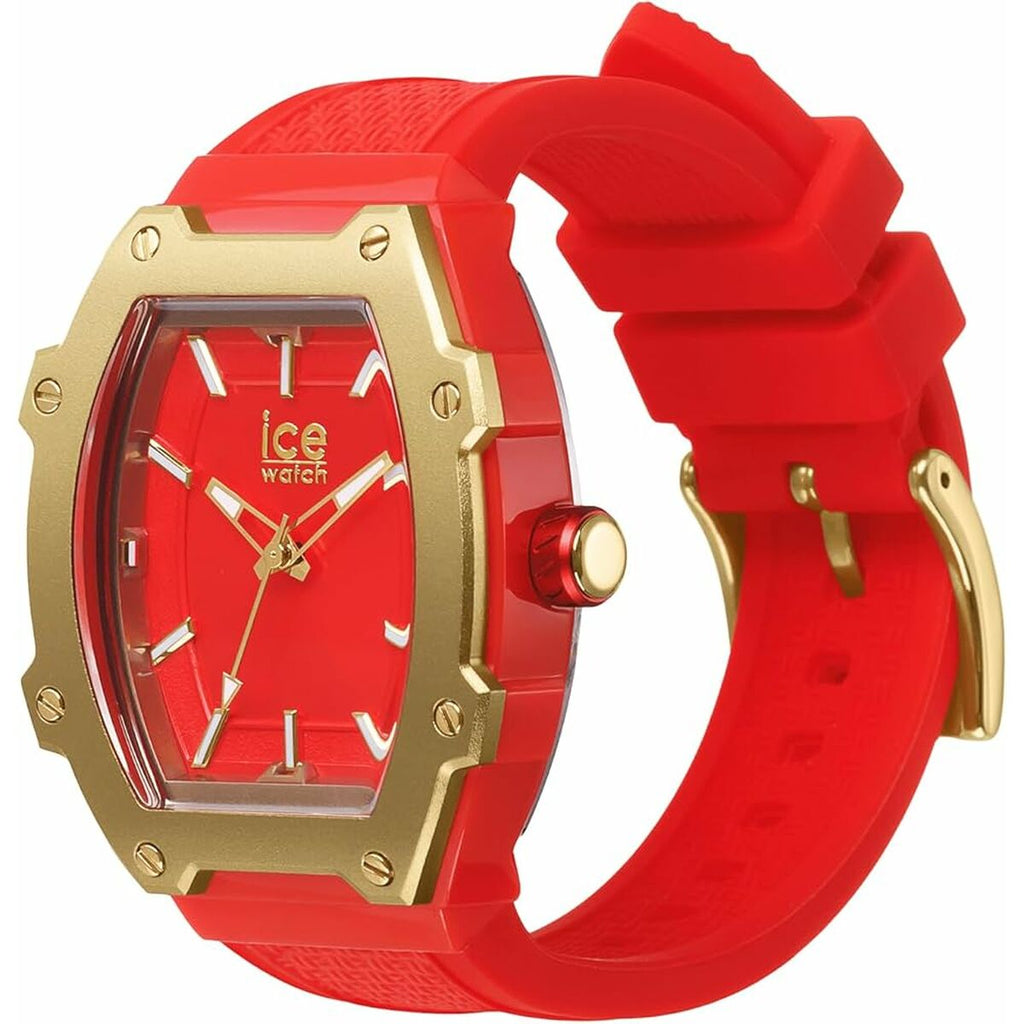 Ice Damenuhr 023320 Rot Silikon Quarzwerk Ø 36 mm - Mode & Accessoires
