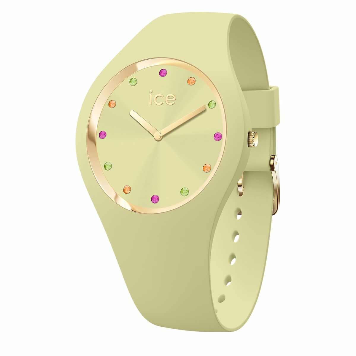 Ice Damenuhr – Modernes Design Grünes Silikonarmband