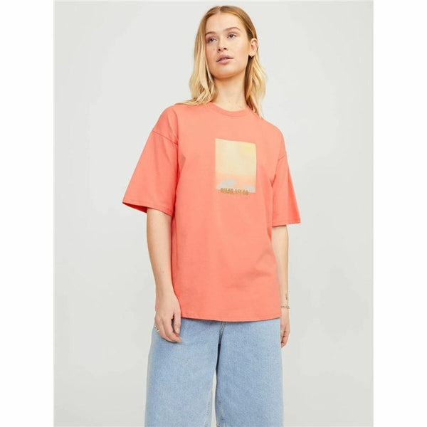 Jack & Jones Jxpaige Kurzarm-T-Shirt aus Baumwolle Orange - Mode Accessoires