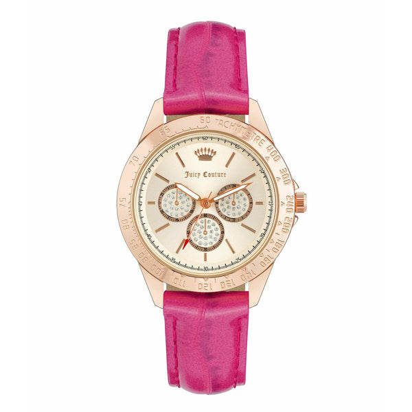 Juicy Couture Damenarmbanduhr in rosa Metall mit Kristall - Mode & Accessoires