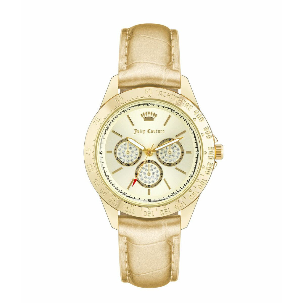 Juicy Couture Damenuhr goldfarbenes Metall mit Quarzwerk - Mode & Accessoires