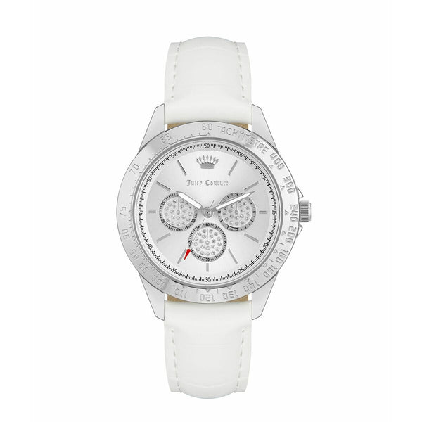 Juicy Couture Damenuhr JC1221SVWT Silber Weiß 38 mm - Mode & Accessoires
