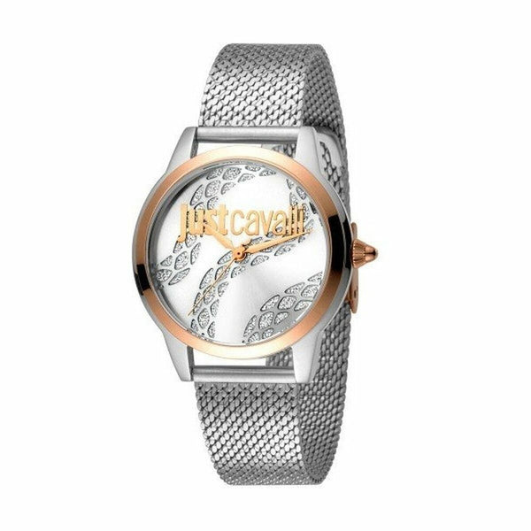Just Cavalli Damenuhr Silberfarben mit Quarzwerk 34 mm - Mode & Accessoires
