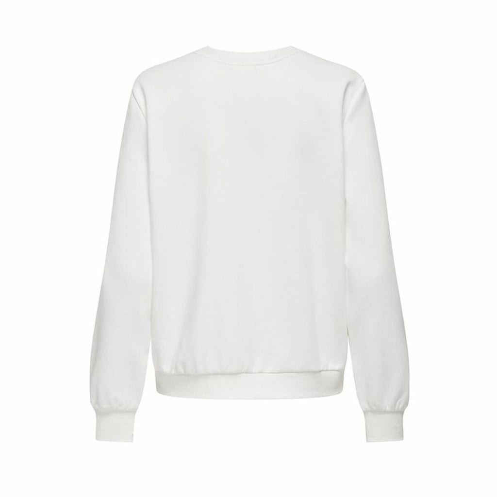 Only Damen Sweater ohne Kapuze Weiss atmungsaktiv komfortabel - Mode & Accessoires