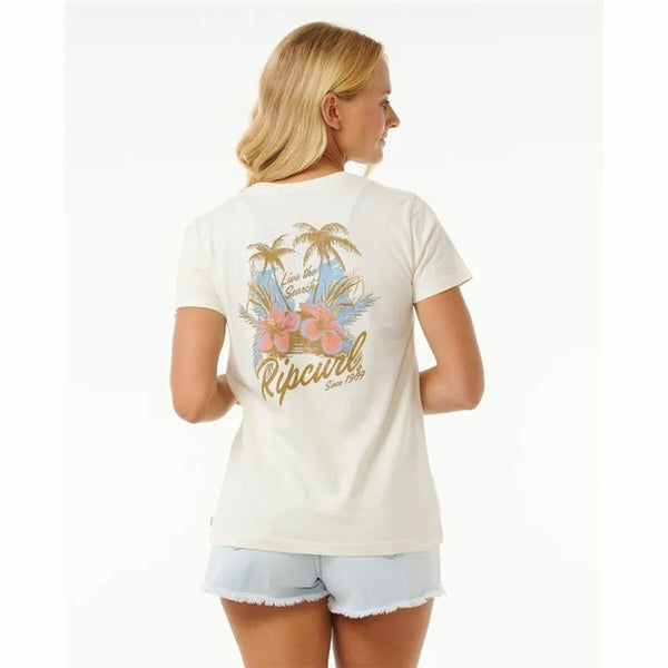 Rip Curl Damen Kurzarm-T-Shirt Wild Bloom Weiß - Sport & Freizeit