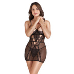 Schwarzes Nylonkleid S Pleasures Einheitsgröße Erotik