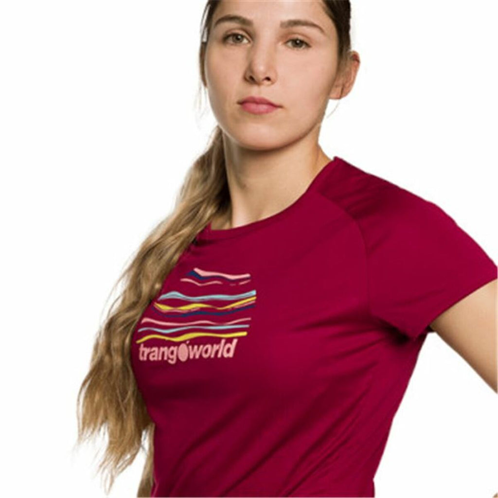 Trangoworld Damen Kurzarm-T-Shirt Karmesinrot atmungsaktiv - Sport & Freizeit