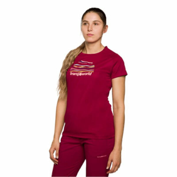 Trangoworld Damen Kurzarm-T-Shirt Karmesinrot atmungsaktiv - Sport & Freizeit