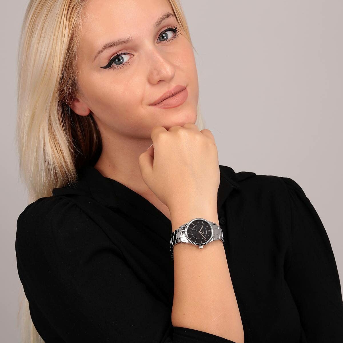 Trussardi Damenuhr R2453144503 Ø 32 mm Silber Schwarz