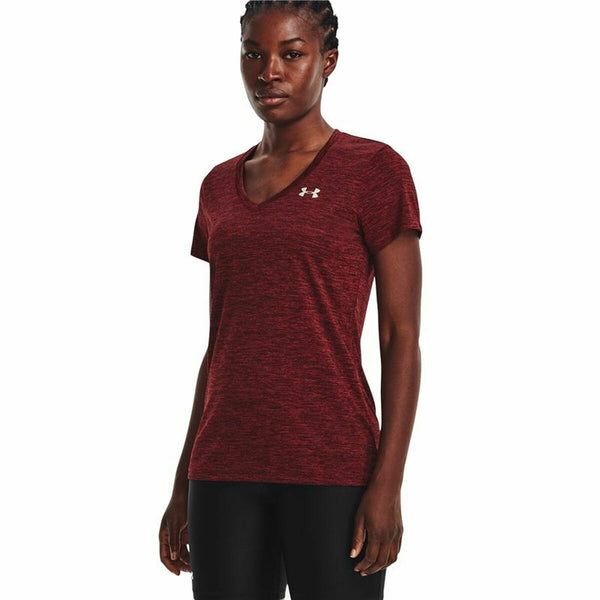 Under Armour Damen Kurzarm-T-Shirt aus Polyester in Dunkelrot - Sport & Freizeit