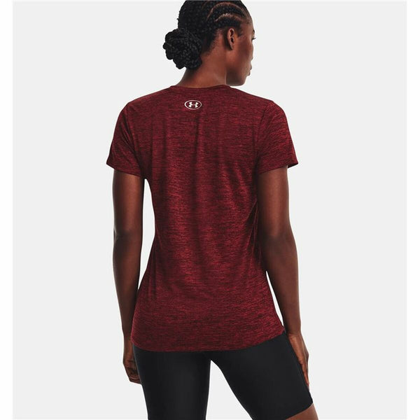 Under Armour Damen Kurzarm-T-Shirt aus Polyester in Dunkelrot - Sport & Freizeit
