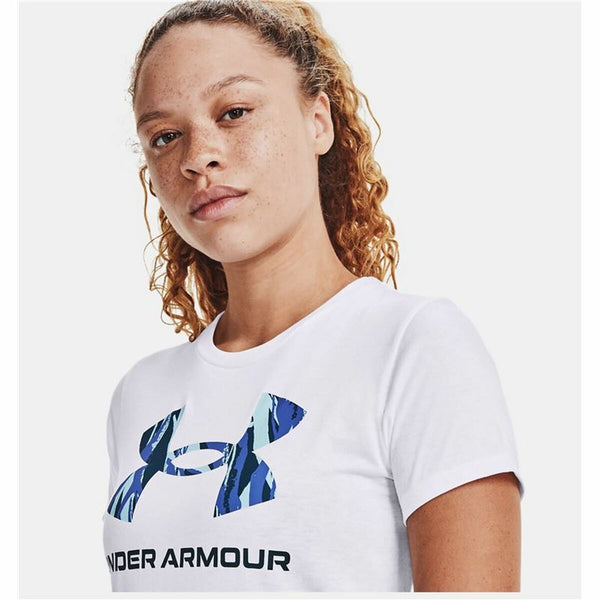 Under Armour Damen Kurzarm-T-Shirt Weiß aus Baumwolle - Sport & Freizeit