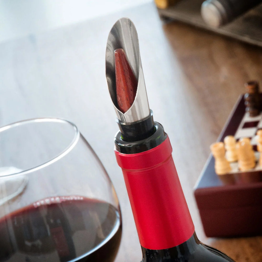 Weinzubehörset mit Schachspiel  37 Stücke – Detailansicht 3