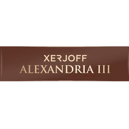 Braunes Xerjoff Alexandria III Etikett auf dem luxuriöser unisex-duft Parfüm 2 ml